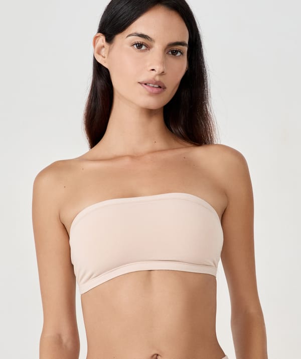 COTON 360 - Soutien-gorge bandeau sans armatures en coton biologique extensible