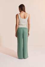 Pantalon de pyjama satiné coupe large - Miniature 2