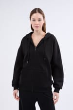 Veste pull à manches longues avec capuche - Miniature 1