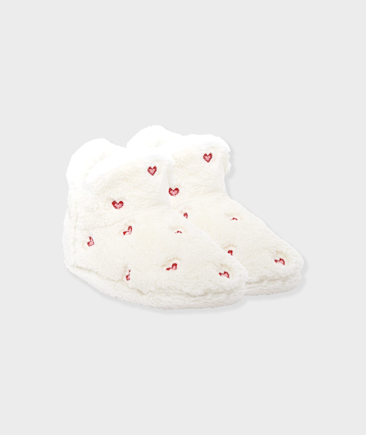 Chaussons bottines à motifs coeurs - Image 1