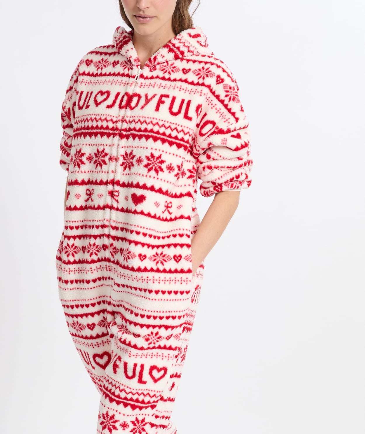 Combinaison de pyjama à motifs avec capuche - Image 1