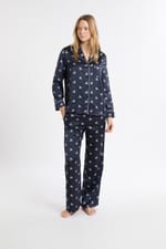 Chemise de pyjama en satin à motifs chiens - Miniature 3