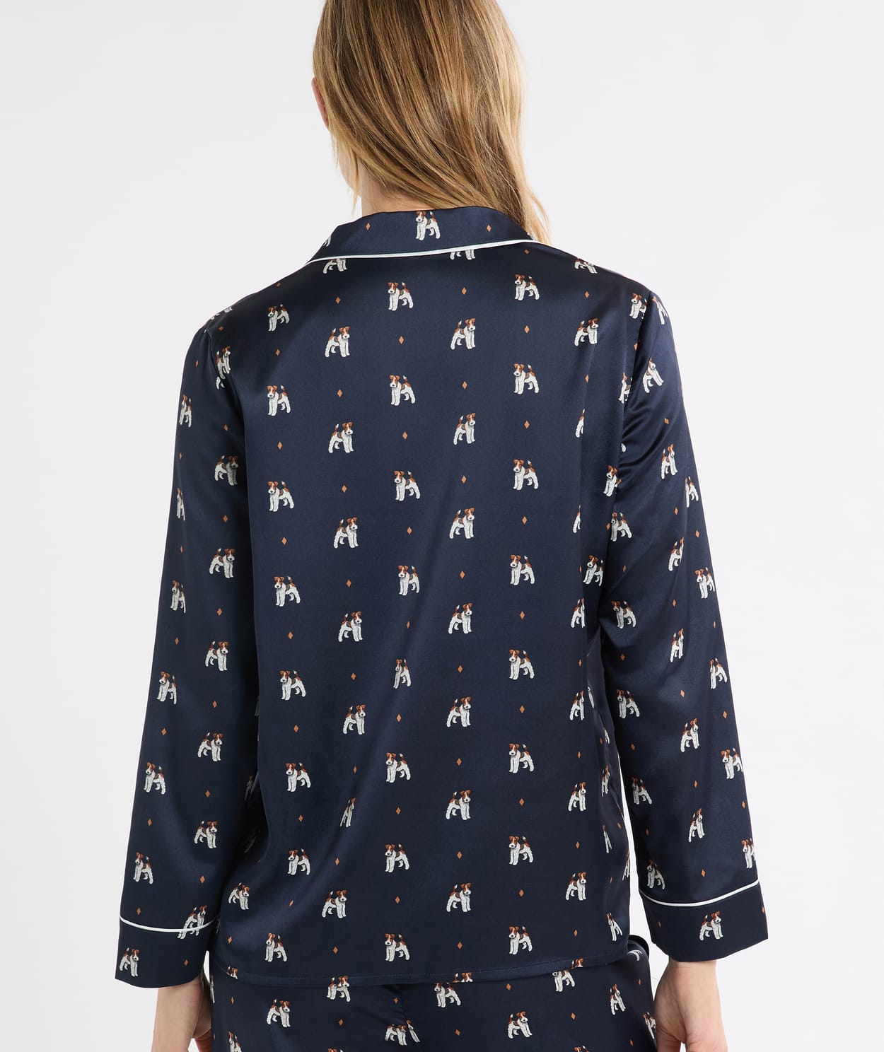 Chemise de pyjama en satin à motifs chiens - Image 2