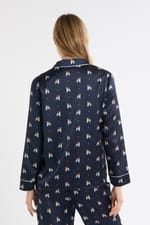 Chemise de pyjama en satin à motifs chiens - Miniature 2