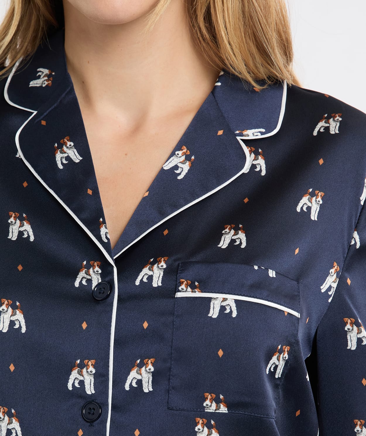 Chemise de pyjama en satin à motifs chiens - Image 5