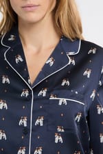 Chemise de pyjama en satin à motifs chiens - Miniature 5