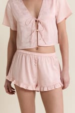 Short de pyjama satiné - Miniature 1