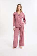 Chemise de pyjama rayée en coton à motifs mocktail - Miniature 4