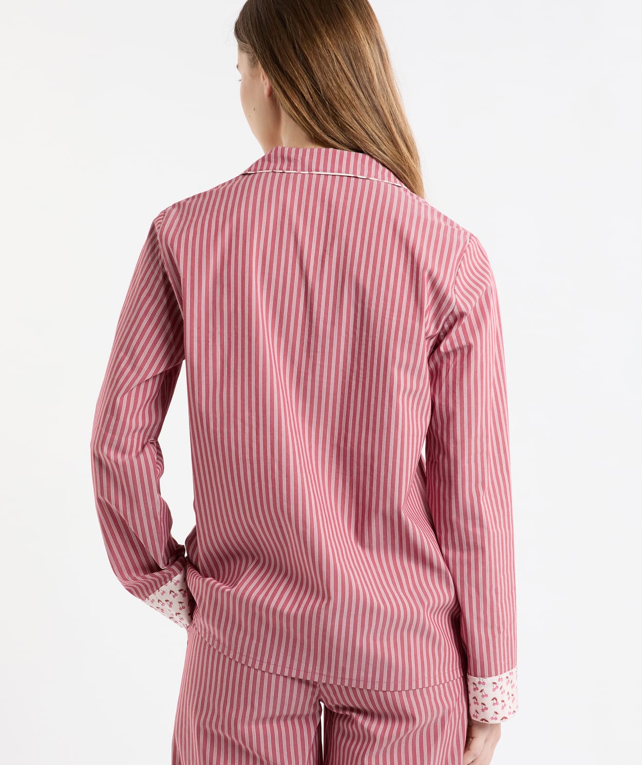 Chemise de pyjama rayée en coton à motifs mocktail - Image 3