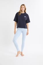 T-shirt de pyjama en coton à motif - Miniature 3