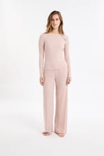 T-shirt de pyjama côtelé avec boutons - Miniature 3