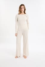 T-shirt de pyjama côtelé avec boutons - Miniature 3