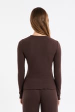 T-shirt de pyjama côtelé avec boutons - Miniature 4