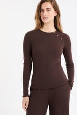 T-shirt de pyjama côtelé avec boutons - Miniature 6