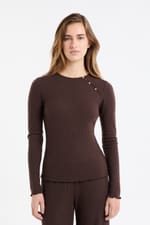 T-shirt de pyjama côtelé avec boutons - Miniature 3