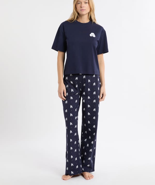 HUGY - Ensemble de pyjama 2 pièces à motifs caniches