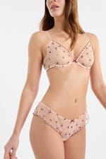 Soutien-gorge triangle en tulle à motifs mocktail brodés - Miniature 4