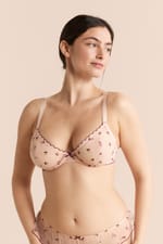 Soutien-gorge triangle en tulle à motifs mocktail brodés - Miniature 5