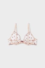 Soutien-gorge triangle en tulle à motifs mocktail brodés - Miniature 7