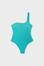 Maillot de bain 1 pièce asymétrique pailleté - Miniature 6