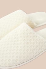 Chaussons mules avec coton nid d'abeille - Miniature 4