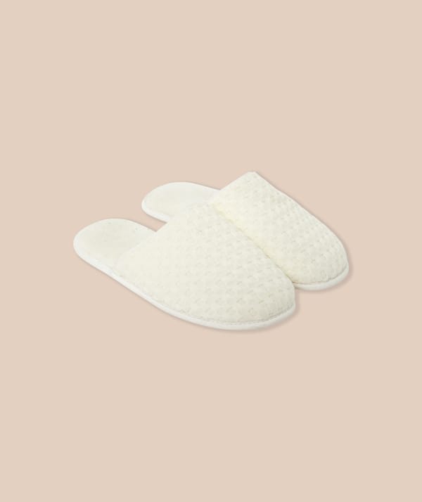 SPA - Chaussons mules avec coton nid d'abeille