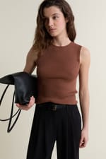 Débardeur en maille fine côtelée - Miniature 4