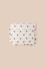 Trousse matelassée en coton à motifs fleurs avec bords froufrou - Miniature 2