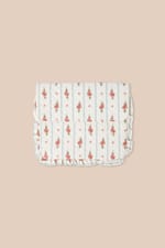 Trousse matelassée en coton à motifs fleurs avec bords froufrou - Miniature 1