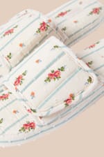 Chaussons tongs en coton à motifs fleurs - Miniature 3