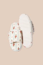 Chaussons tongs en coton à motifs fleurs - Miniature 4