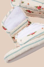 Chaussons tongs en coton à motifs fleurs - Miniature 5