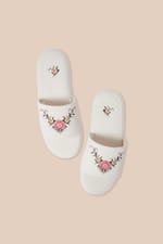 Chaussons tongs en coton à motif floral - Miniature 3