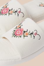 Chaussons tongs en coton à motif floral - Miniature 4