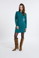 Robe manches longues avec boutons dorés - Miniature 1