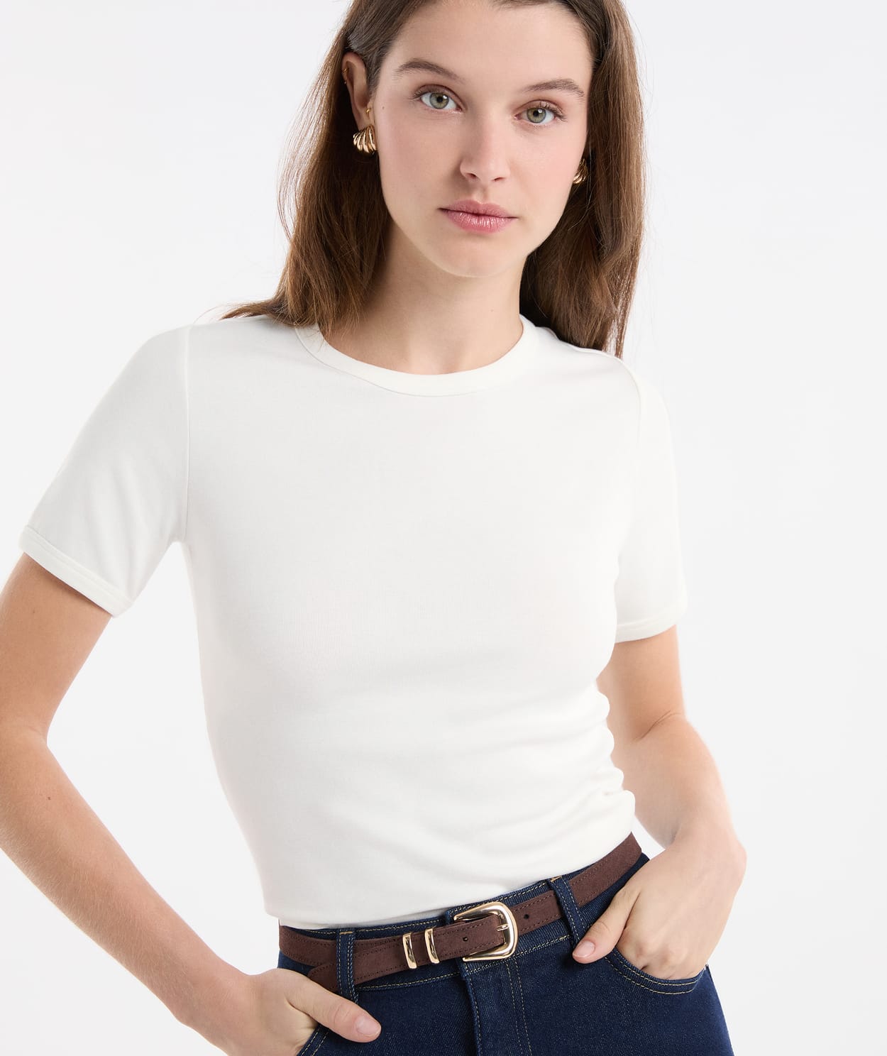 T-shirt manches courtes avec coton modal - Image 1