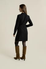 Robe courte ceinturée avec col chemise - Miniature 2