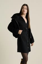 Robe courte ceinturée avec col chemise - Miniature 3
