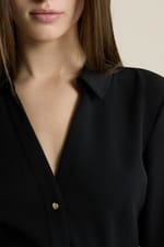 Robe courte ceinturée avec col chemise - Miniature 4