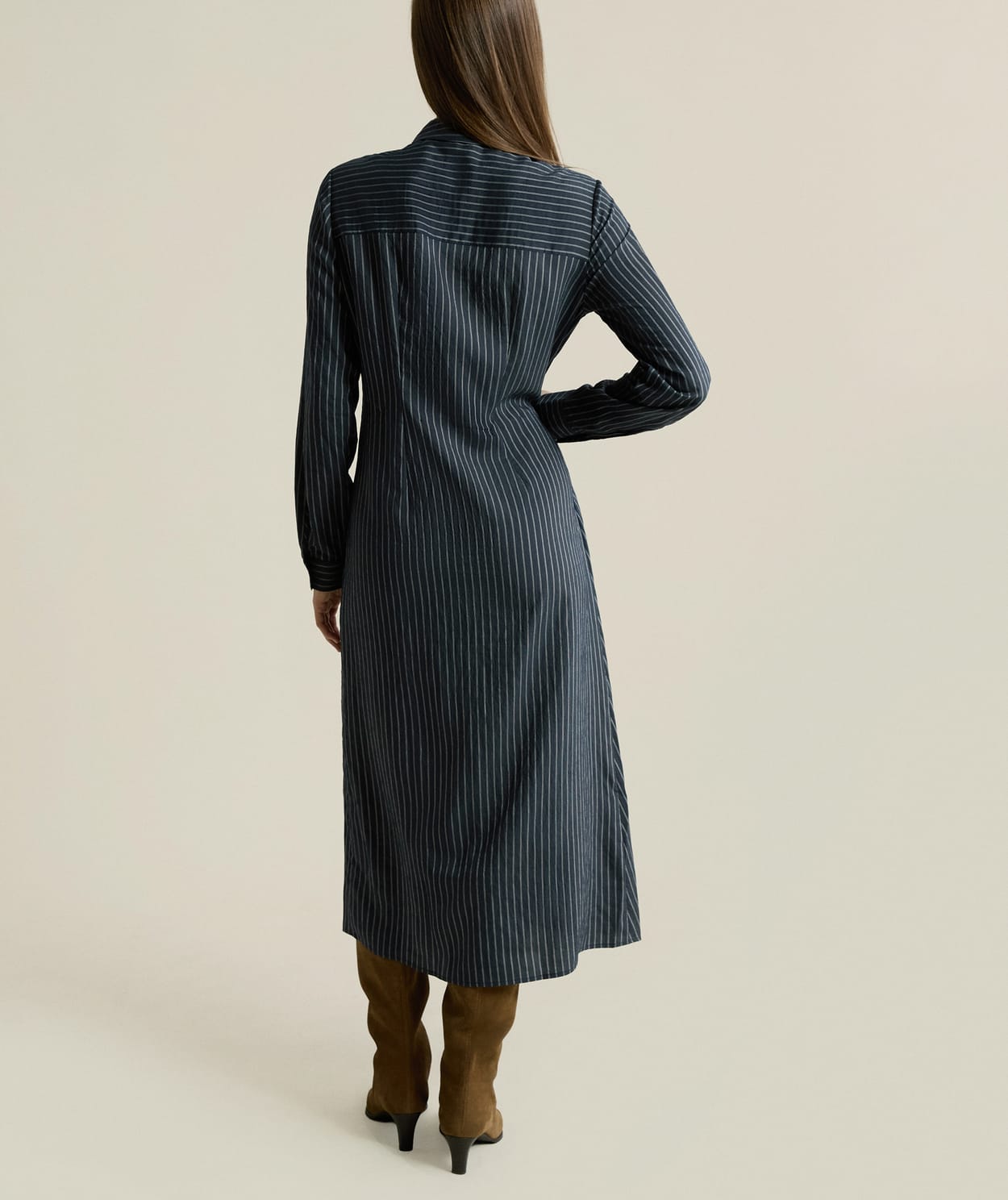 Robe longue à rayures effet cache-cœur - Image 2