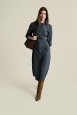 Robe longue à rayures effet cache-cœur - Miniature 3