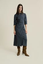 Robe longue à rayures effet cache-cœur - Miniature 1