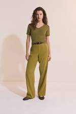 T-shirt à col V avec coton modal - Miniature 3