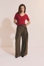 T-shirt à col V avec coton modal - Miniature 3