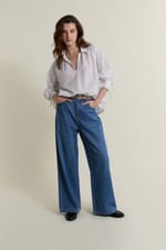 Blouse à rayures en coton - Miniature 3