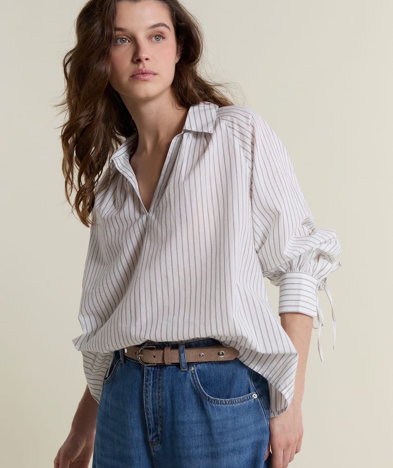 Blouse à rayures en coton - Image 4