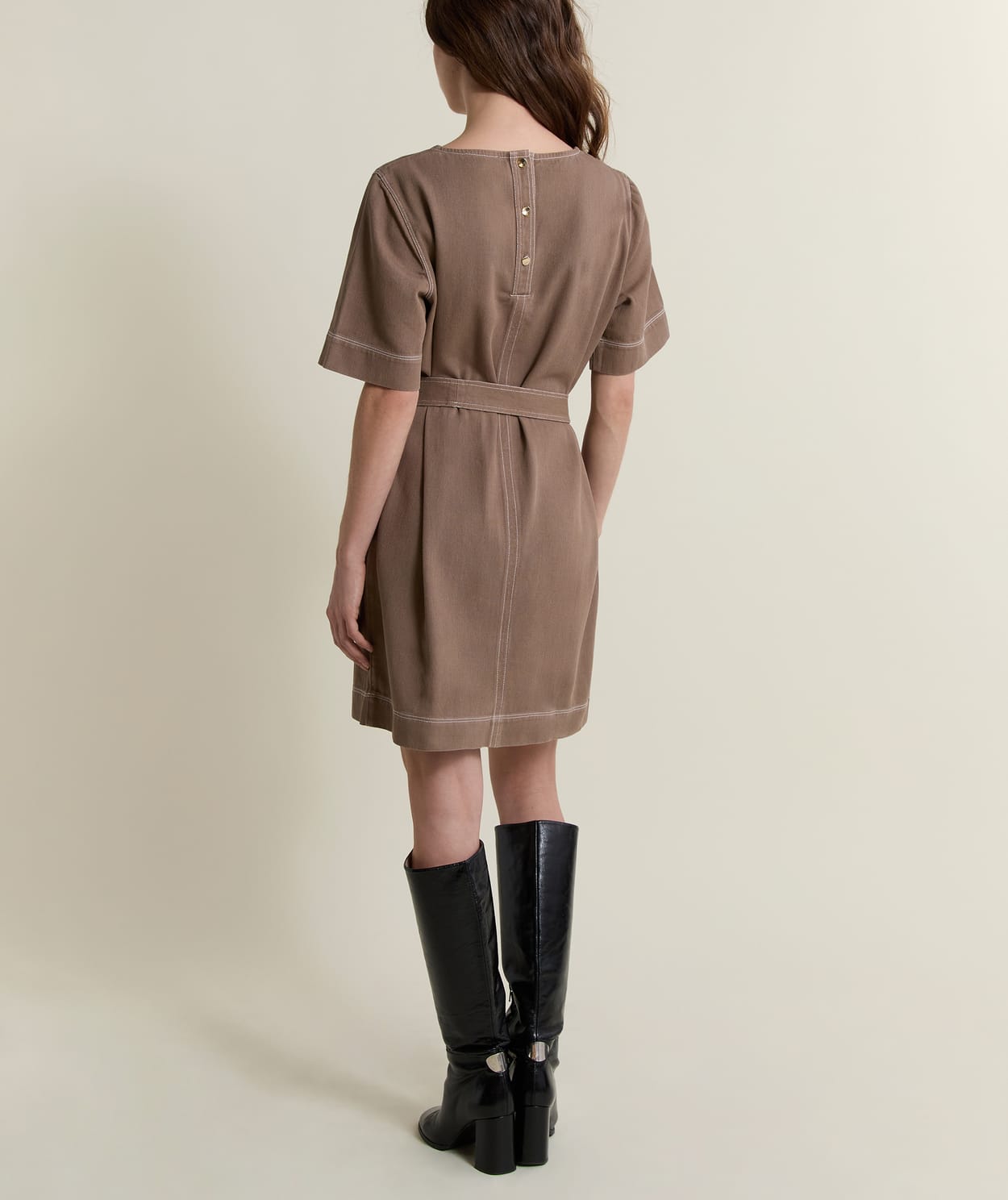 Robe ceinturée en coton - Image 2