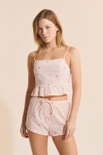 Short de pyjama avec un motif fleur - Miniature 3