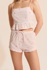 Short de pyjama avec un motif fleur - Miniature 4