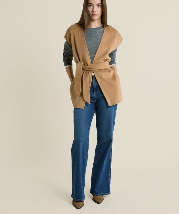 MEREL - Veste sans manches ceinturée